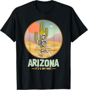 Arizona Souvenirs Desert Skeleton Cactus Vintage Art T-Shirt - T-Shirt | Black