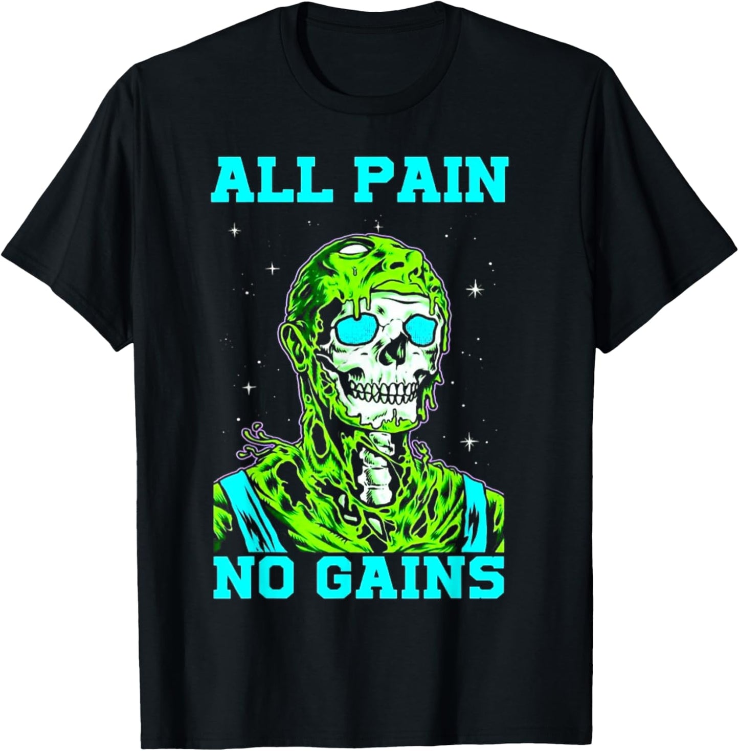 All Pain No Gains Fitness Weightlifting Bodybuilding Gym T-Shirt - T-Shirt | Black