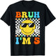 Bruh I'm 5 Year Old Gifts 5th Birthday Boy Five Smile Face T-Shirt - T-Shirt | Black