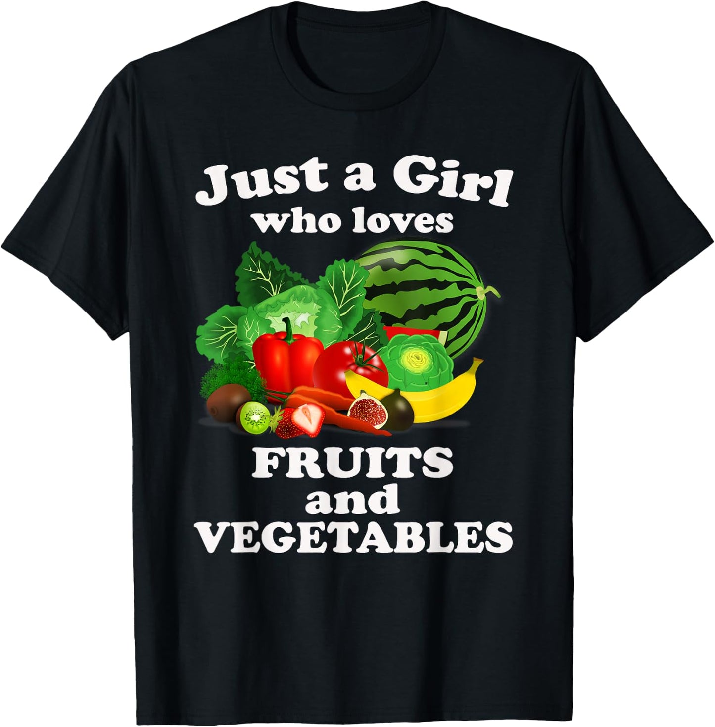 Fruits Vegetables Girls Toddlers Costume & Gardening Veggies T-Shirt - T-Shirt | Black