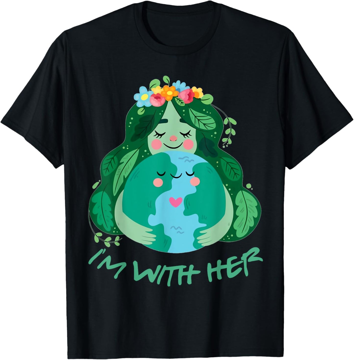 Kids Im With Her Earth Day Pro Save Environment Toddler Girl T-Shirt - T-Shirt | Black