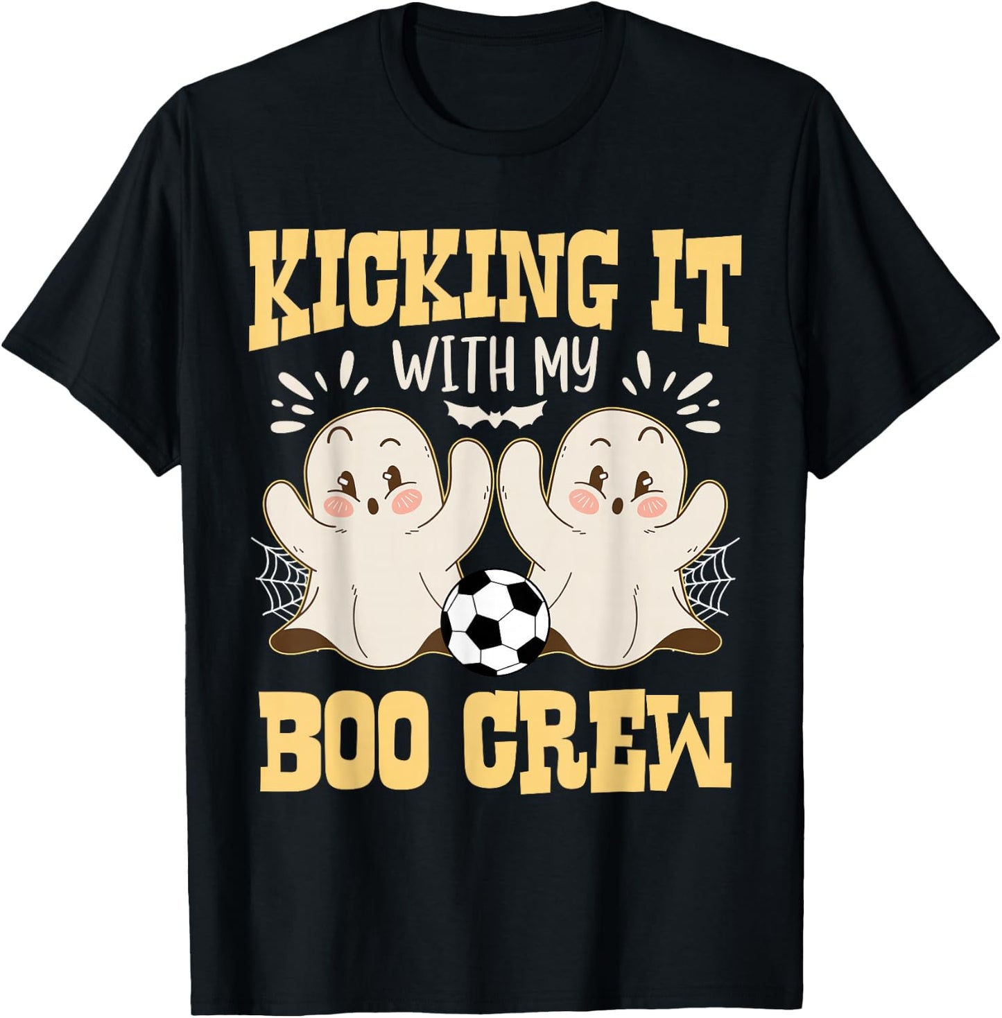 Kicking It With My Boo Crew Halloween Soccer T-Shirt - T-Shirt | Black