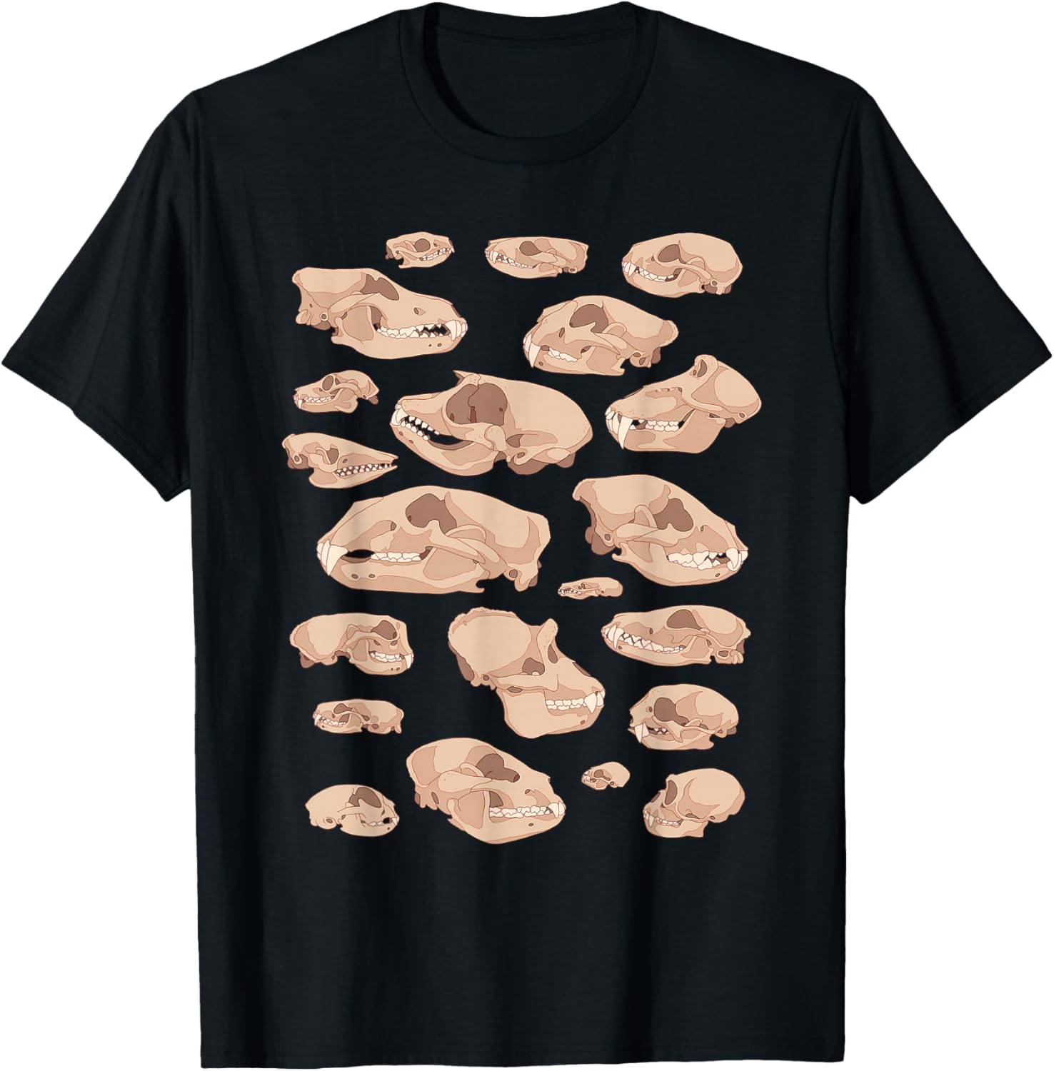 Animal Skulls Biology Diagram Science & Nature T-Shirt - T-Shirt | Black