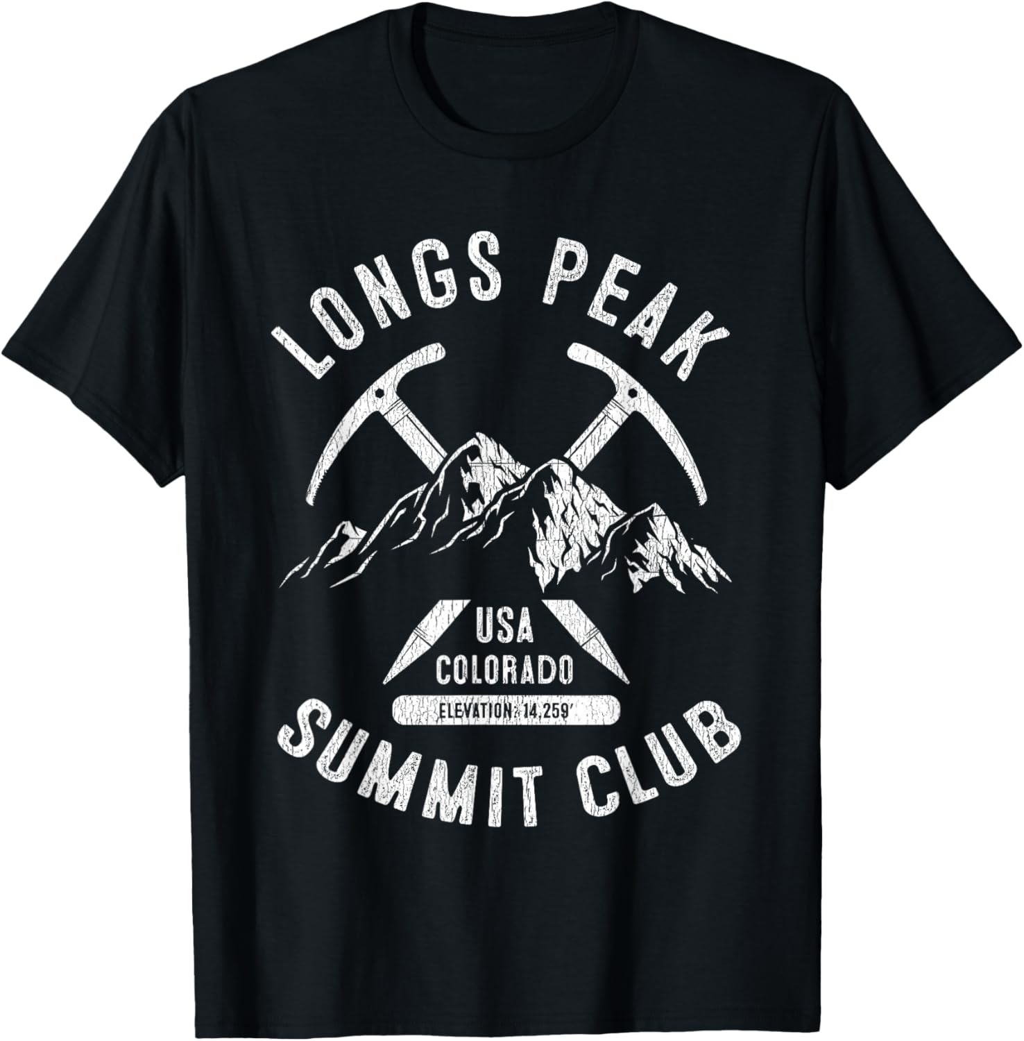 Longs Peak Summit Club I Climbed Longs Peak Colorado T-Shirt - T-Shirt | Black
