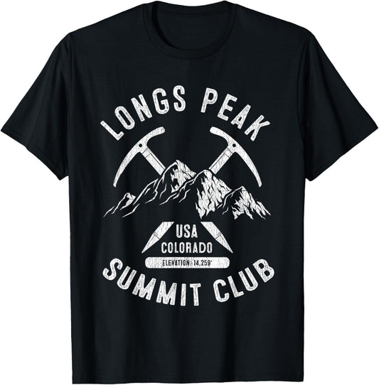 Longs Peak Summit Club I Climbed Longs Peak Colorado T-Shirt - T-Shirt | Black