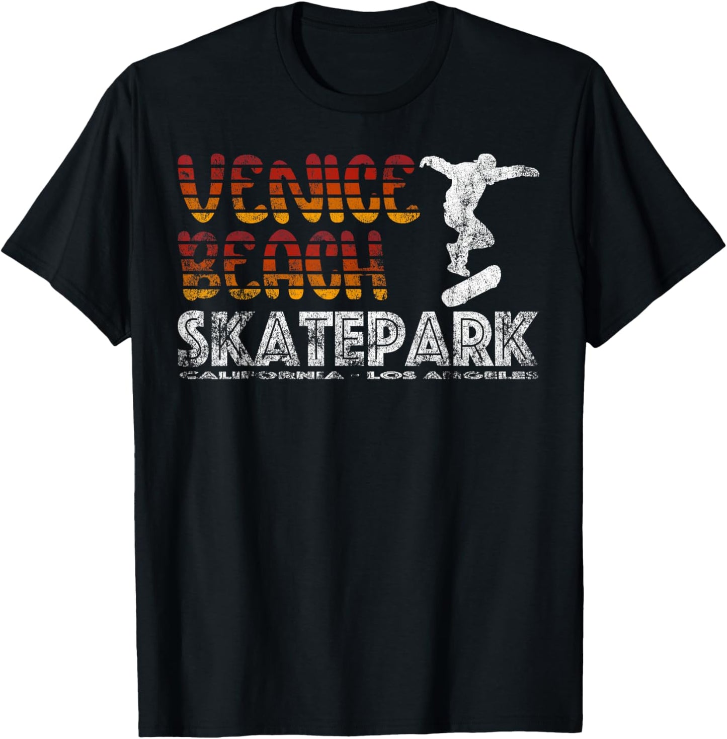 Venice Beach California Skatepark, Skateboard T-Shirt - T-Shirt | Black