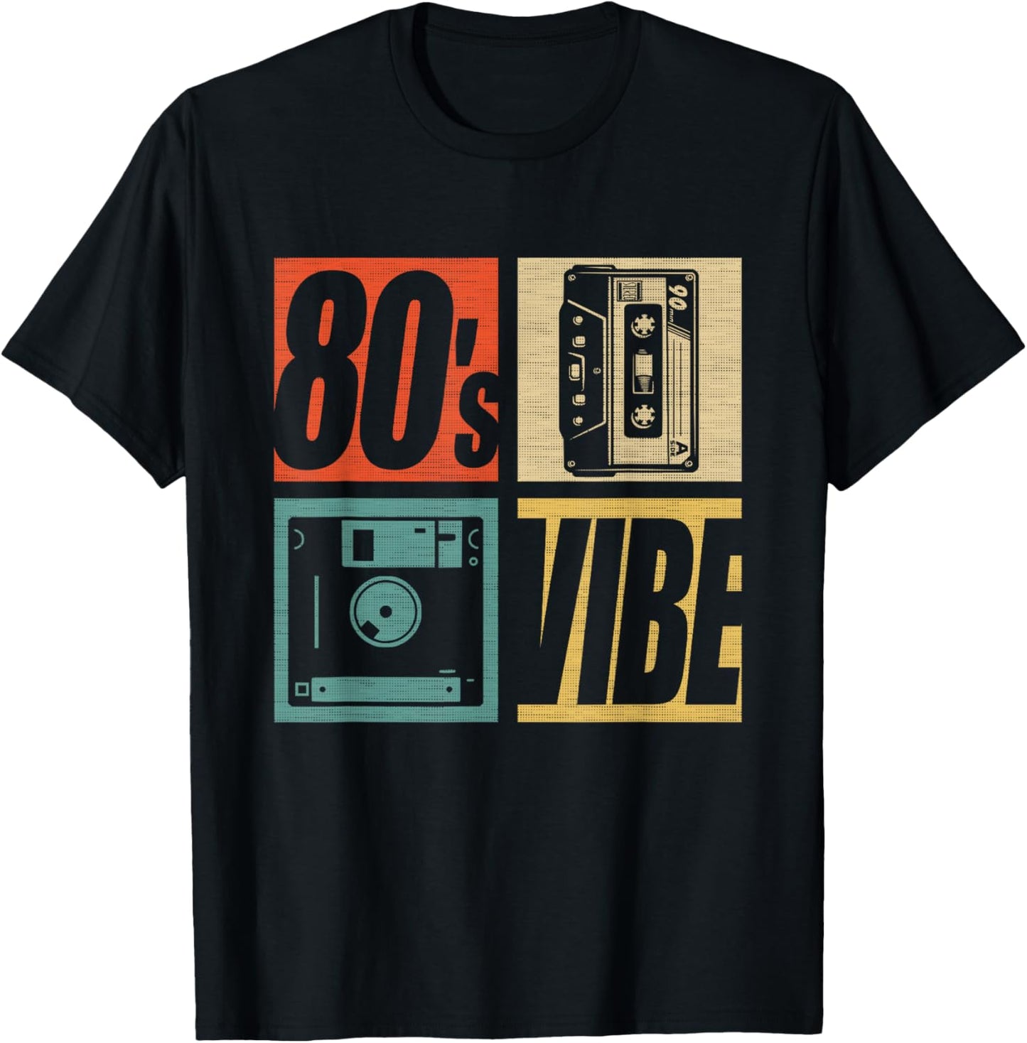 80s Vibe 1980s Fashion 80 Theme Party Eighties Costume T-Shirt - T-Shirt | Black