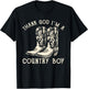 Thank God I'm A Country Music Boy Cowboy Western Retro T-Shirt - T-Shirt | Black