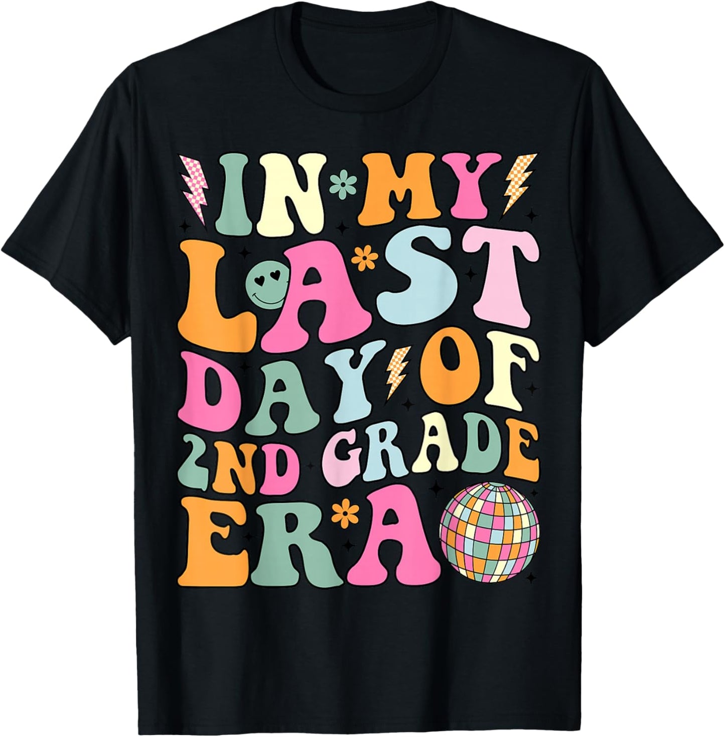 Groovy In My Last Day Of 2nd Grade Era Last Day of School T-Shirt - T-Shirt | Black