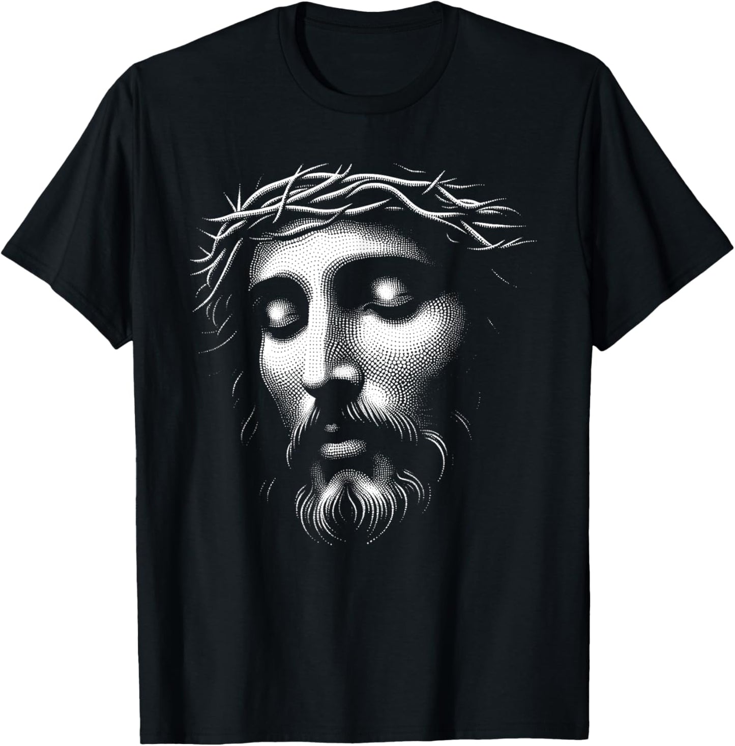 Jesus Face Image Christian Religion Christianity T-Shirt - T-Shirt | Black