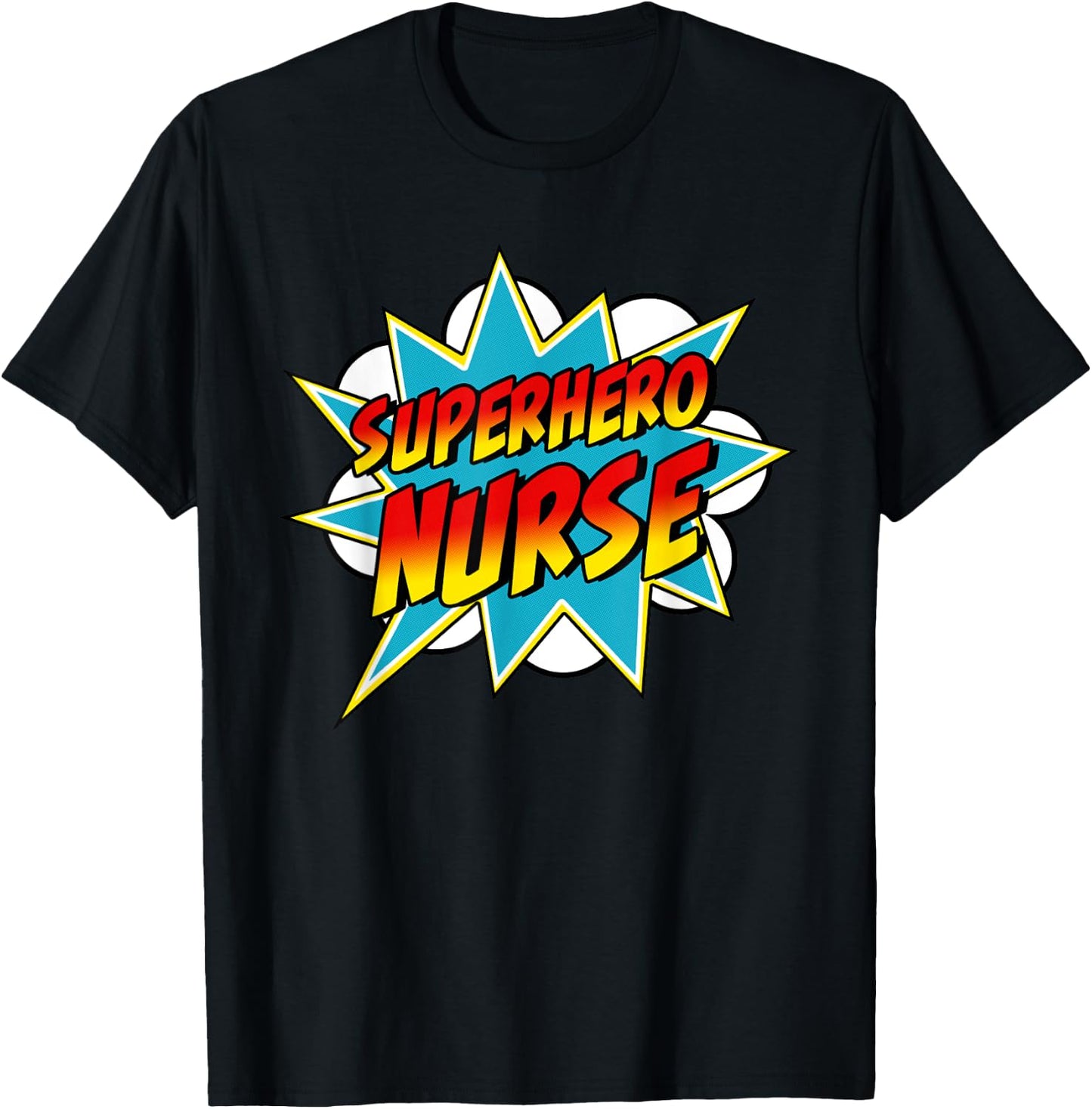 Superhero Nurse | Nurse Superpower Retro Comic T-Shirt - T-Shirt | Black