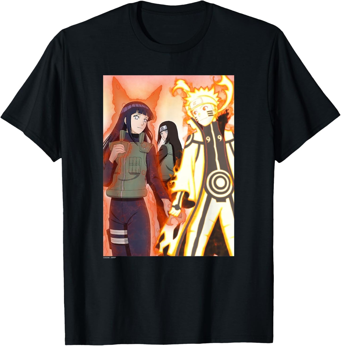 Naruto Shippuden Biju Love Glowing Couple Anime T-Shirt - T-Shirt | Black