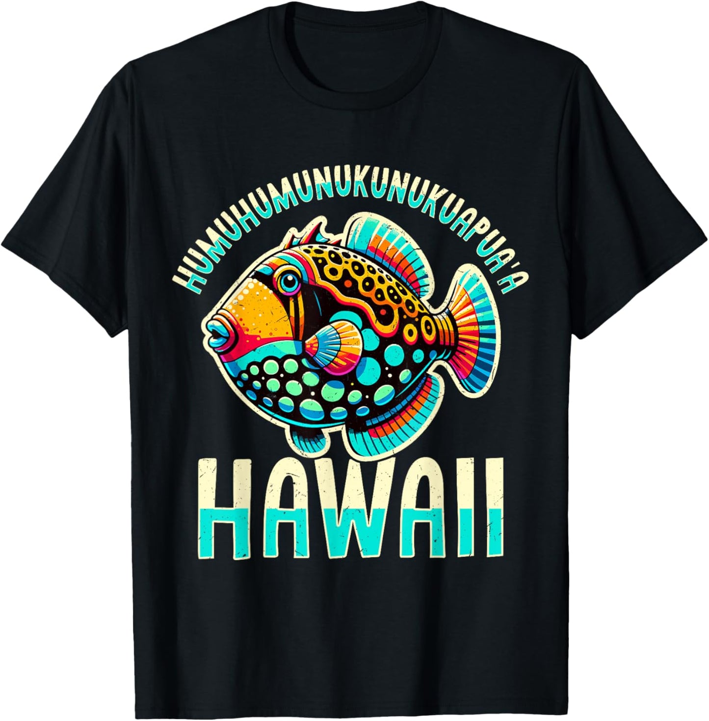 Humuhumunukunukuapua'a Reef Triggerfish Hawaiian Fish T-Shirt - T-Shirt | Black