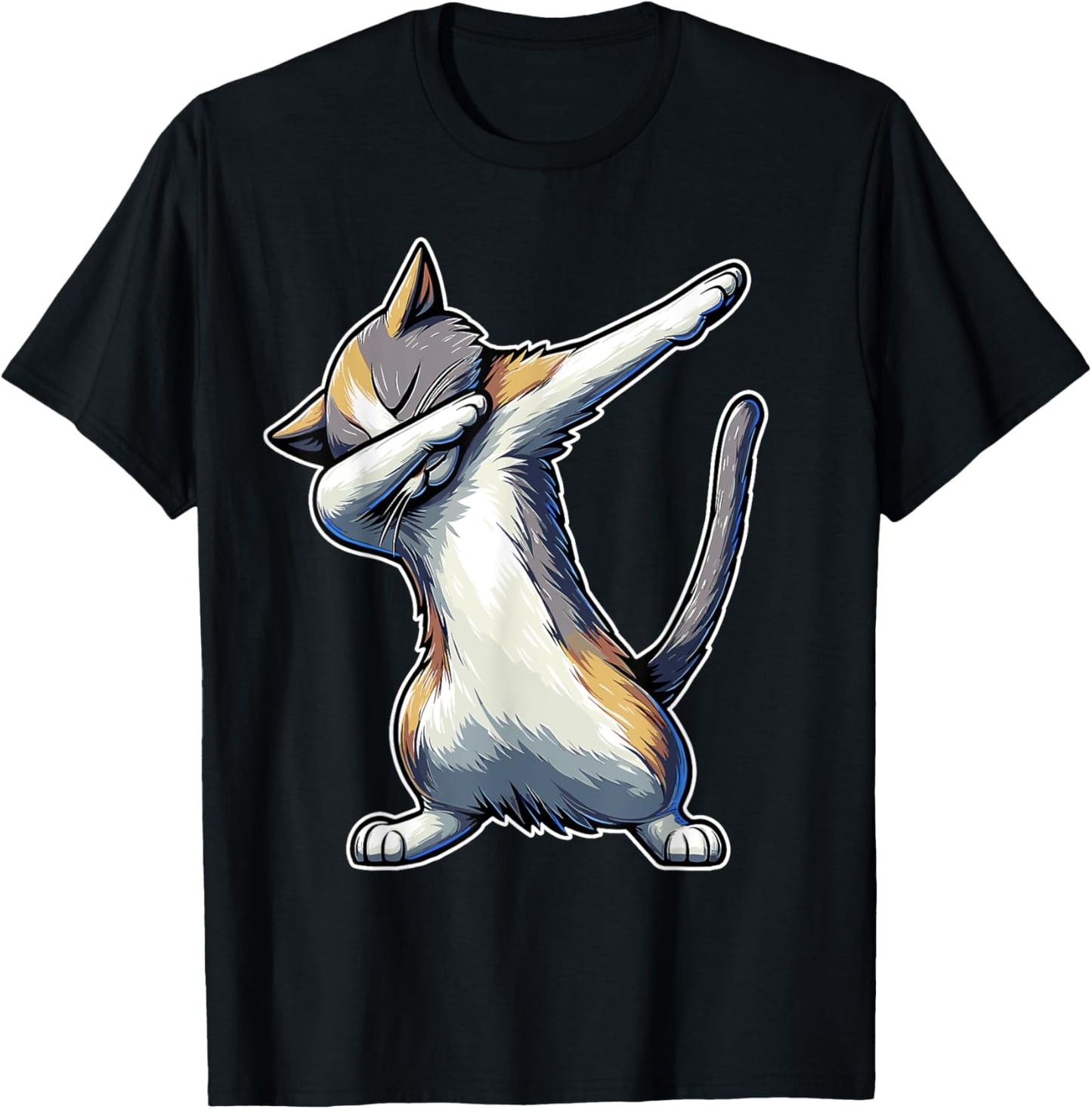 Dabbing Cat Funny Meme Cool Dab Pose Dance Move Feline Lover Men Women Kids T-Shirt - T-Shirt | Black