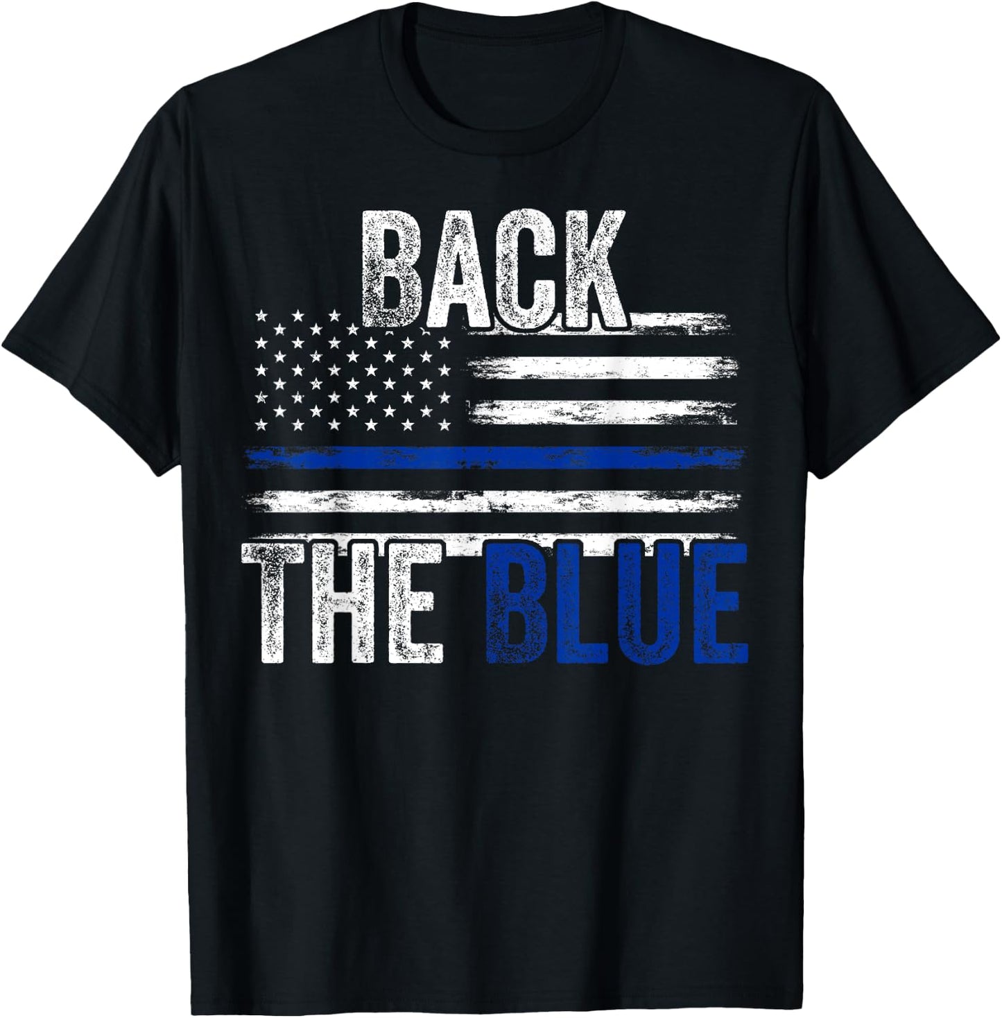 Back The Blue New Police Officers Gift Police Themed Gift T-Shirt - T-Shirt | Black