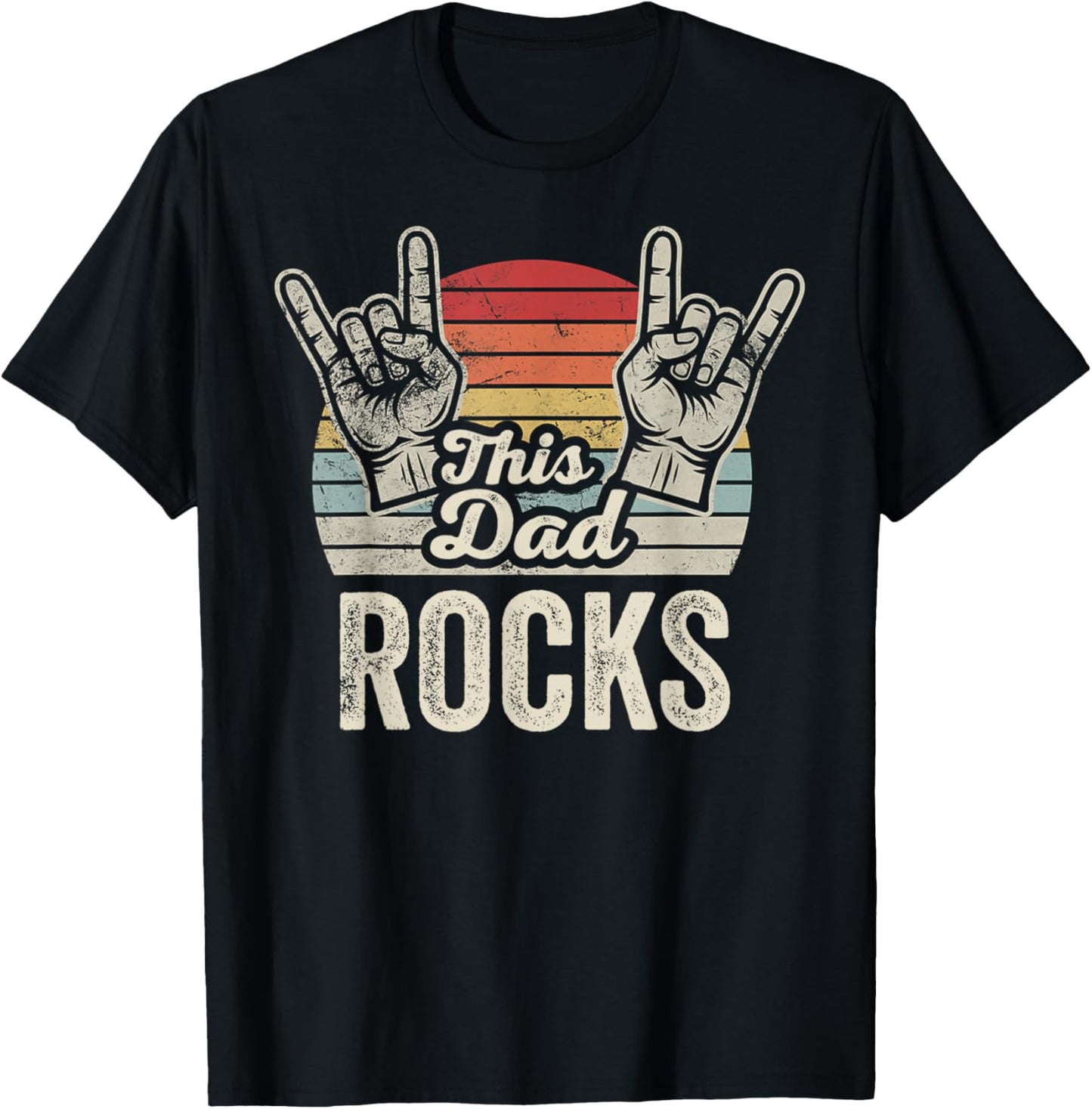This Dad Rocks Retro Vibes T-Shirt - T-Shirt | Black