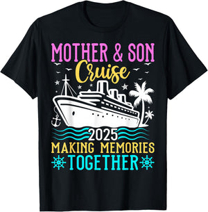 Mother & Son Cruise 2025 Making Memories - Cruising Lover T-Shirt - T-Shirt | Black