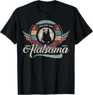 Vintage Alabama retro cool state sweet home black cute bear T-Shirt - T-Shirt | Black
