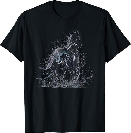 Water Spirit Horse Nokk Brook Horse Scandinavia Fairytale T-Shirt - T-Shirt | Black