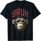 Vintage Style Bruh Chimpanzee Funny Boys Kids Teen Sayings T-Shirt - T-Shirt | Black