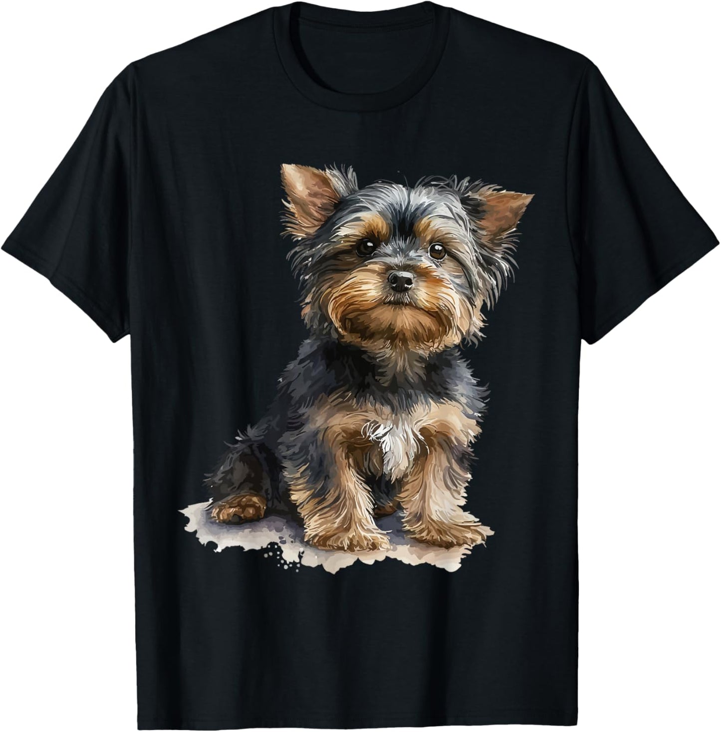 Watercolour Yorkshire Terrier Yorkie T-Shirt - T-Shirt | Black