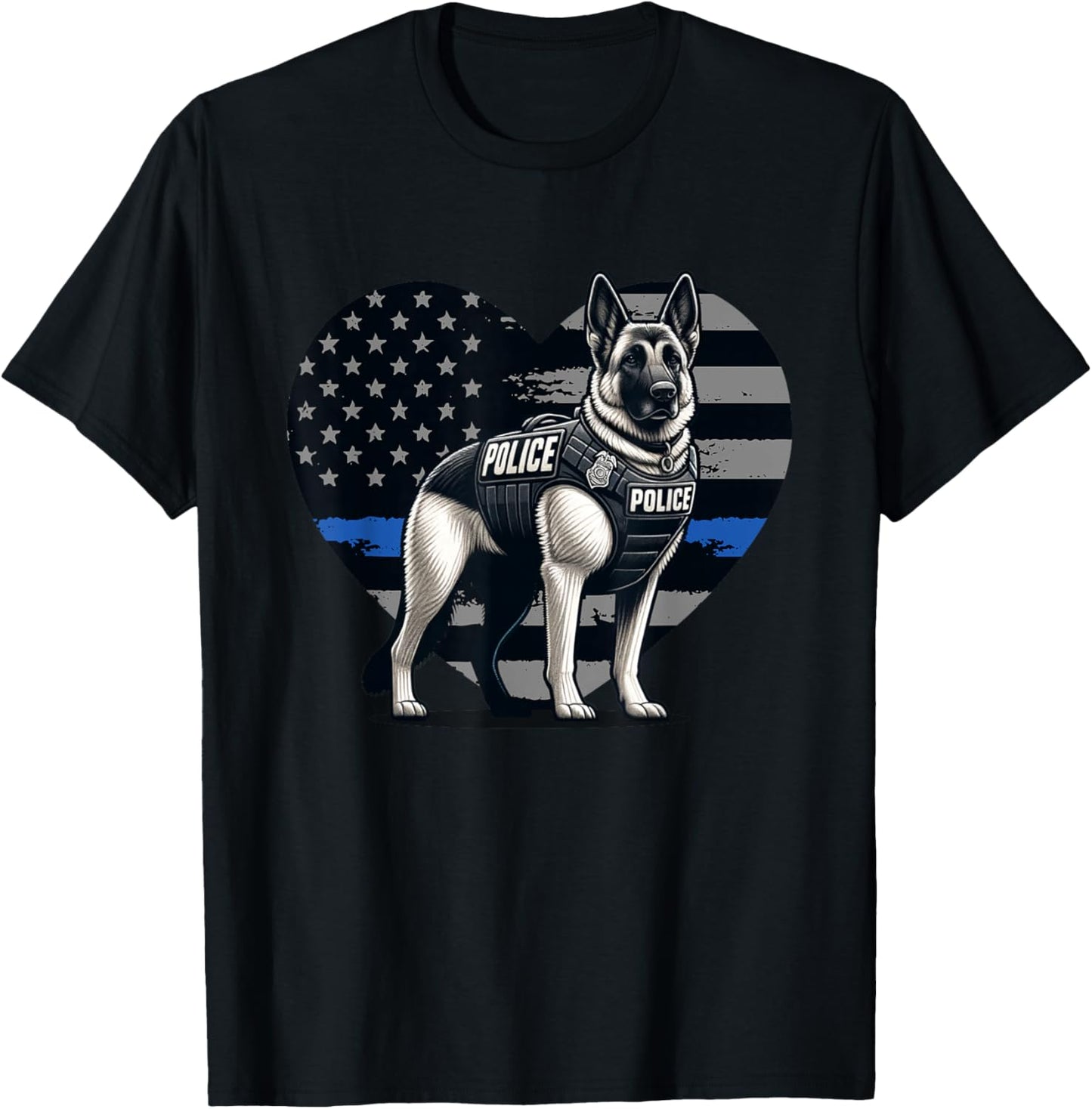 Police K9 Dog, Law Enforcement T-Shirt - T-Shirt | Black
