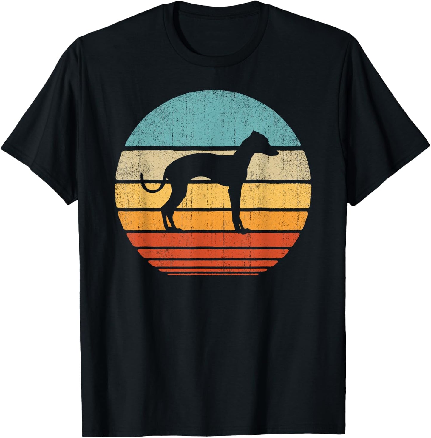 Italian Greyhound Retro Vintage 60s 70s Sunset Dog Lovers T-Shirt - T-Shirt | Black