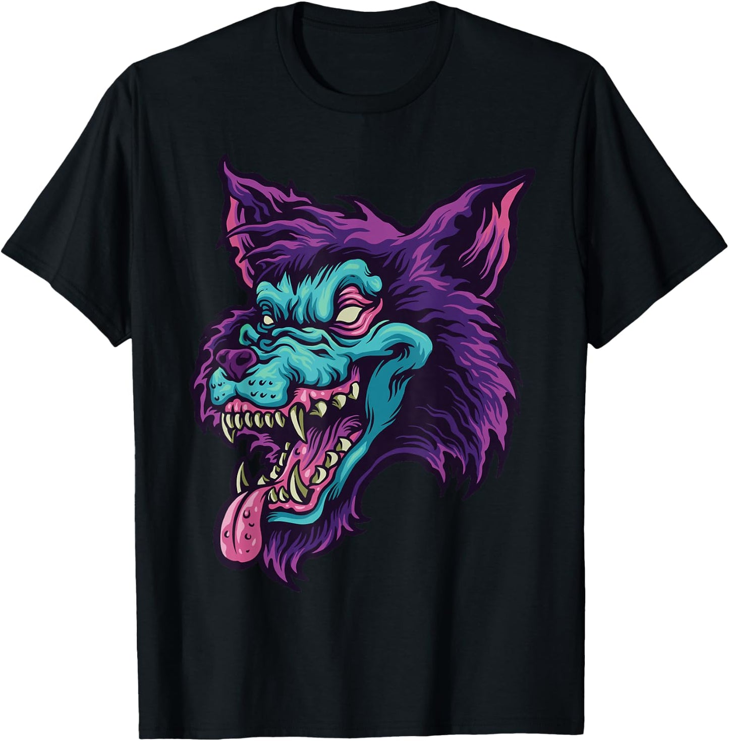 Werewolf Face Gifts for Lovers Wolf or Wolves T-Shirt - T-Shirt | Black