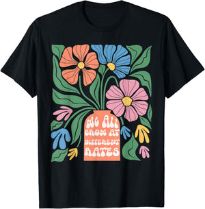 We All Grow At Different Rates First Day Of School Teacher Women Kids T-Shirt - T-Shirt | Black