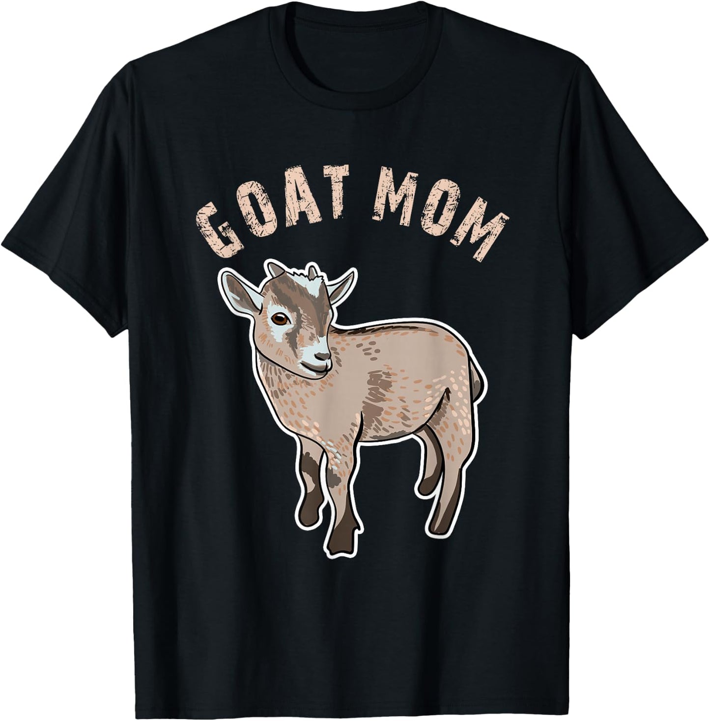 Cute Goat Mom Illustration Lovers Gifts Owner Farmer Gift T-Shirt - T-Shirt | Black