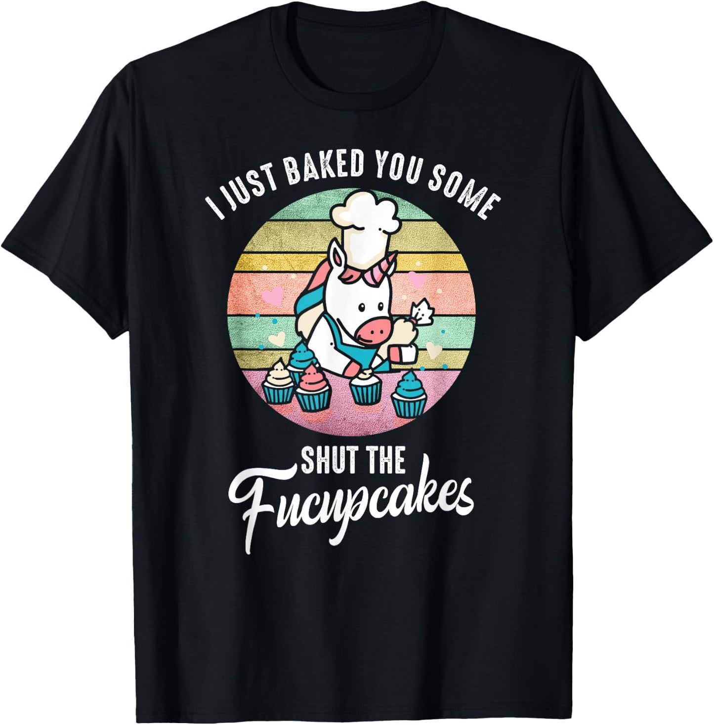 Shut the Fucupcakes - Funny Unicorn Cuss Shirt Gift T-Shirt - T-Shirt | Black