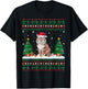Christmas Tree Lights Bobcat Santa Ugly Xmas Sweater Men Women Kids T-Shirt - T-Shirt | Black