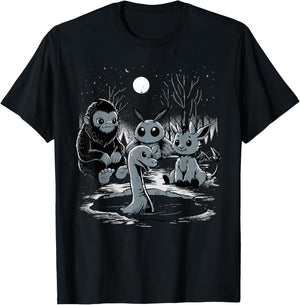 Cryptid Shirt Bigfoot Loch Ness Monster Mothman Jersey Devil T-Shirt - T-Shirt | Black
