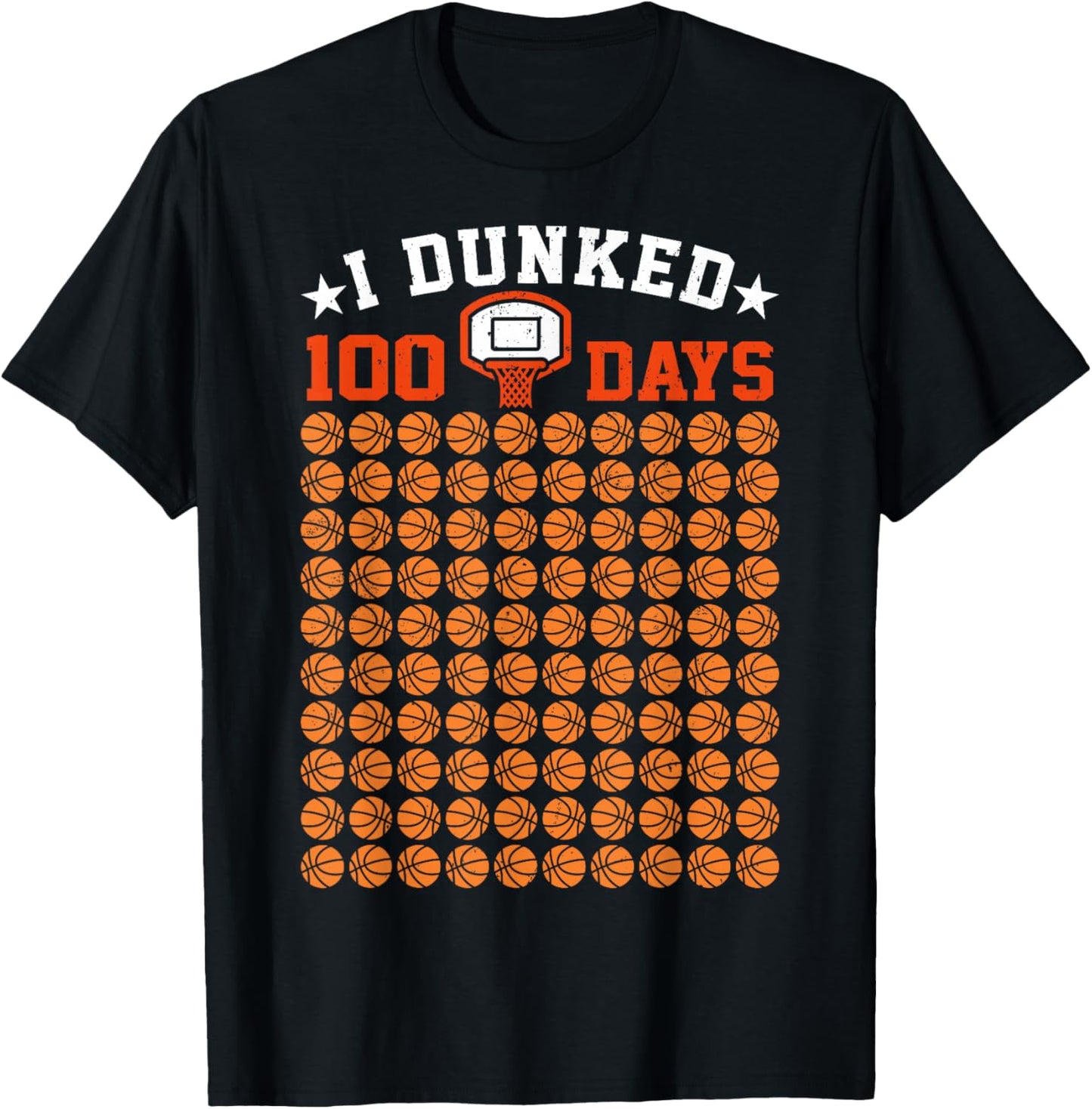 I Dunked 100 Days Of School Basketball 100th Day Boys Kids T-Shirt - T-Shirt | Black