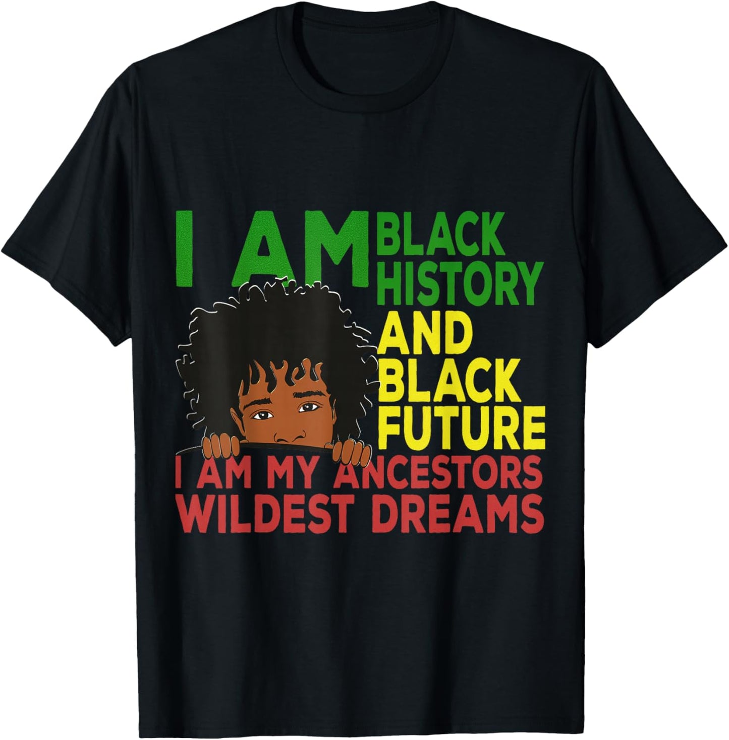 Happy Juneteenth Independence Teen Youth Afro Locs Black Boy T-Shirt - T-Shirt | Black