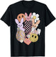 Retro Groovy Easter Vibes Smile Face Rabbit Bunny Women Girl T-Shirt - T-Shirt | Black
