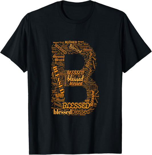 Orange B - Blessed In Countless Ways Orange Graphic T-Shirt - T-Shirt | Black