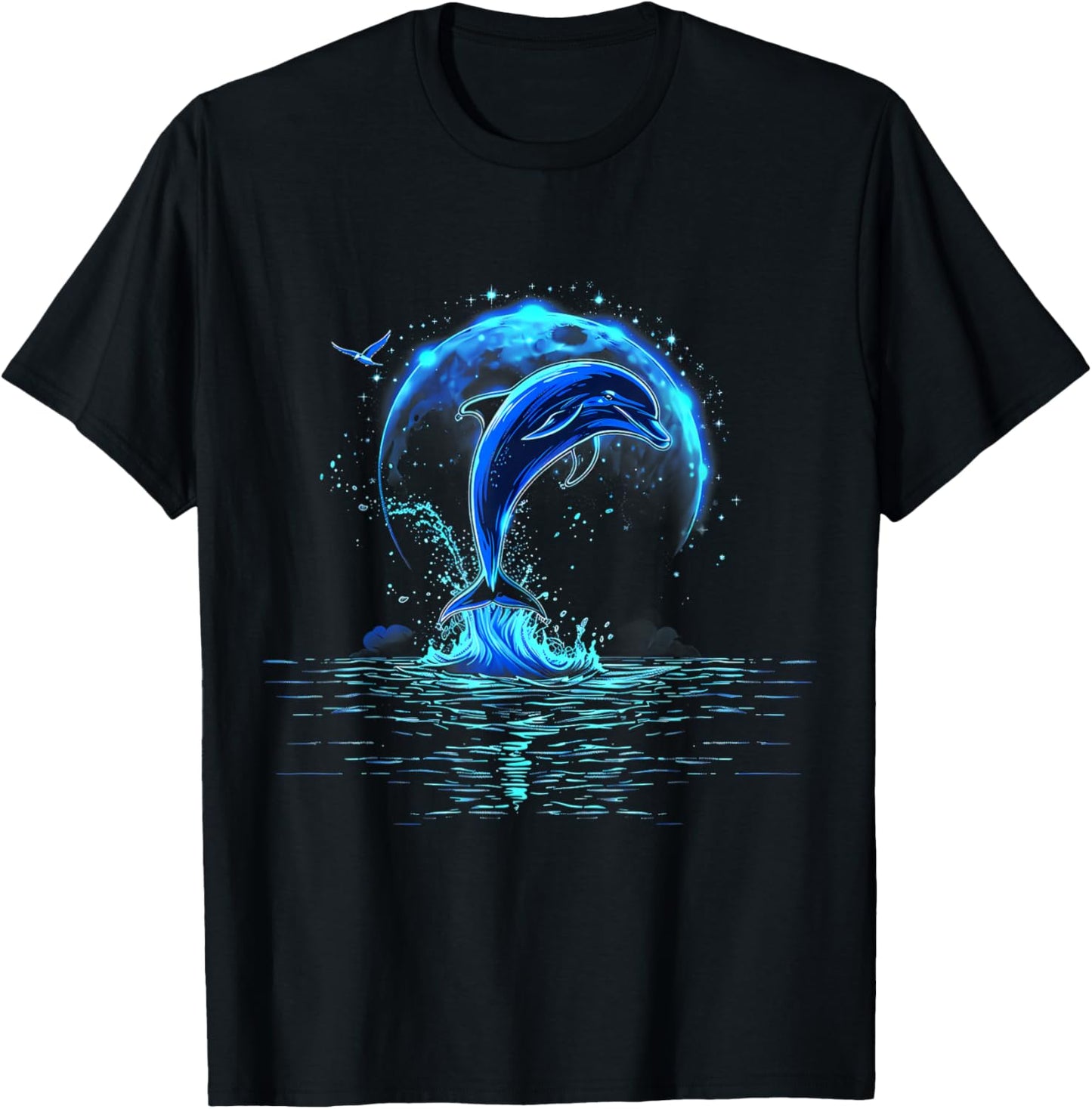 Sea Ocean Animal Lover Ocean Sea Dolphin Artwork Dolphin T-Shirt - T-Shirt | Black