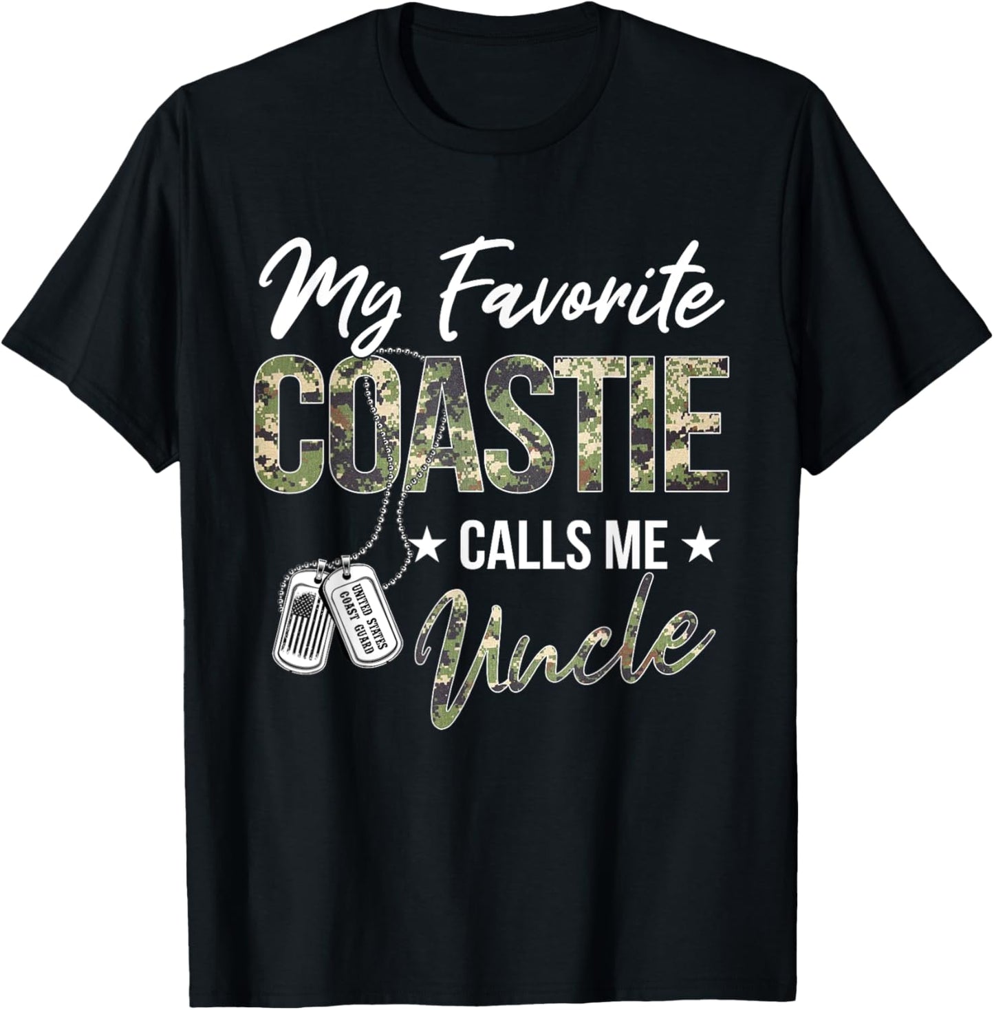 My Favorite Coastie Calls Me Uncle Proud US Coast Guard T-Shirt - T-Shirt | Black