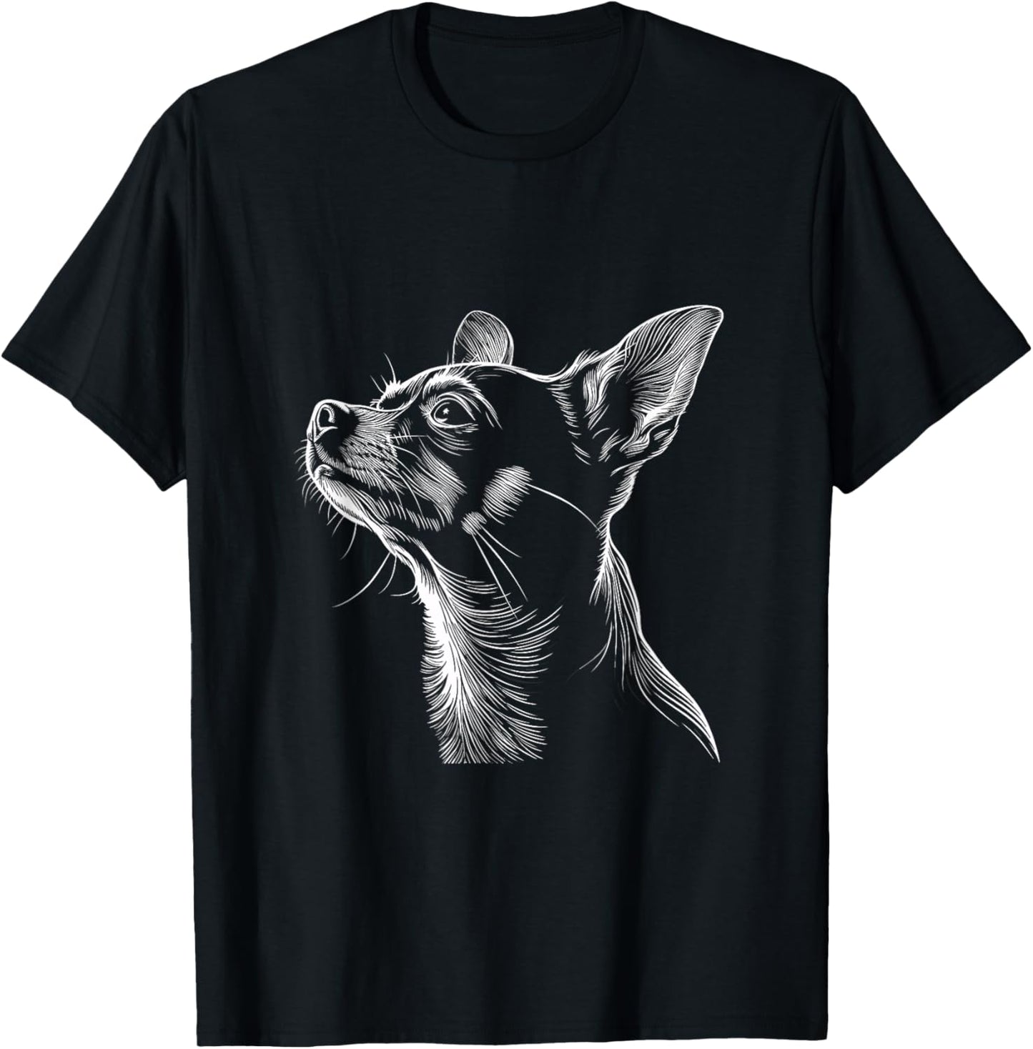 Chihuahua Owner a Lineart of a Chihuahua T-Shirt - T-Shirt | Black