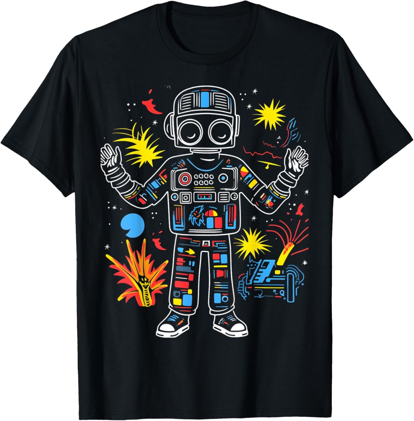 Space Boom | Men Women (S-6XL) | Graphic T-Shirt - T-Shirt | Black