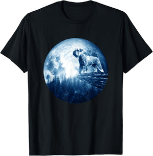 Standard Schnauzer Dog Moon Dog Mom Dad Women Men Dog Lovers T-Shirt - T-Shirt | Black