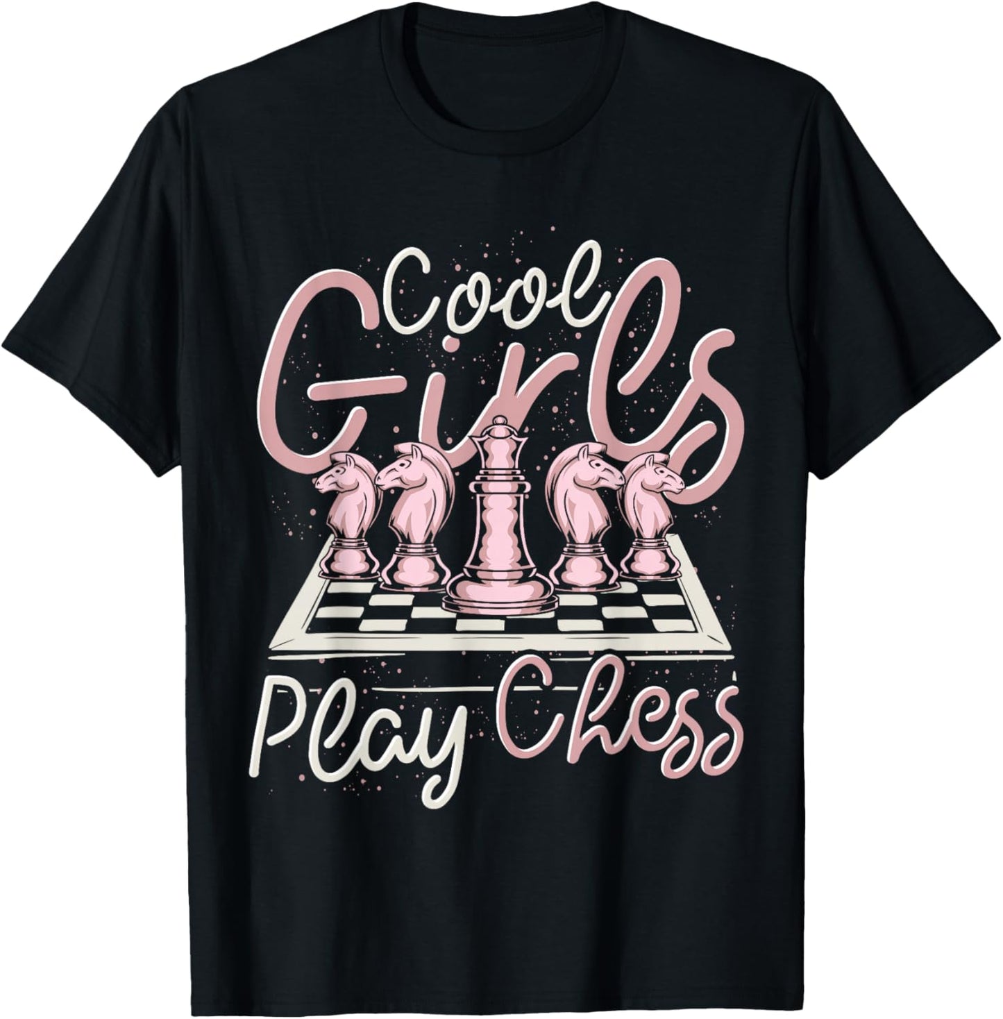 Schachfiguren Coole Mädchen Schachbrett Lustiges Schach T-Shirt - T-Shirt | Black