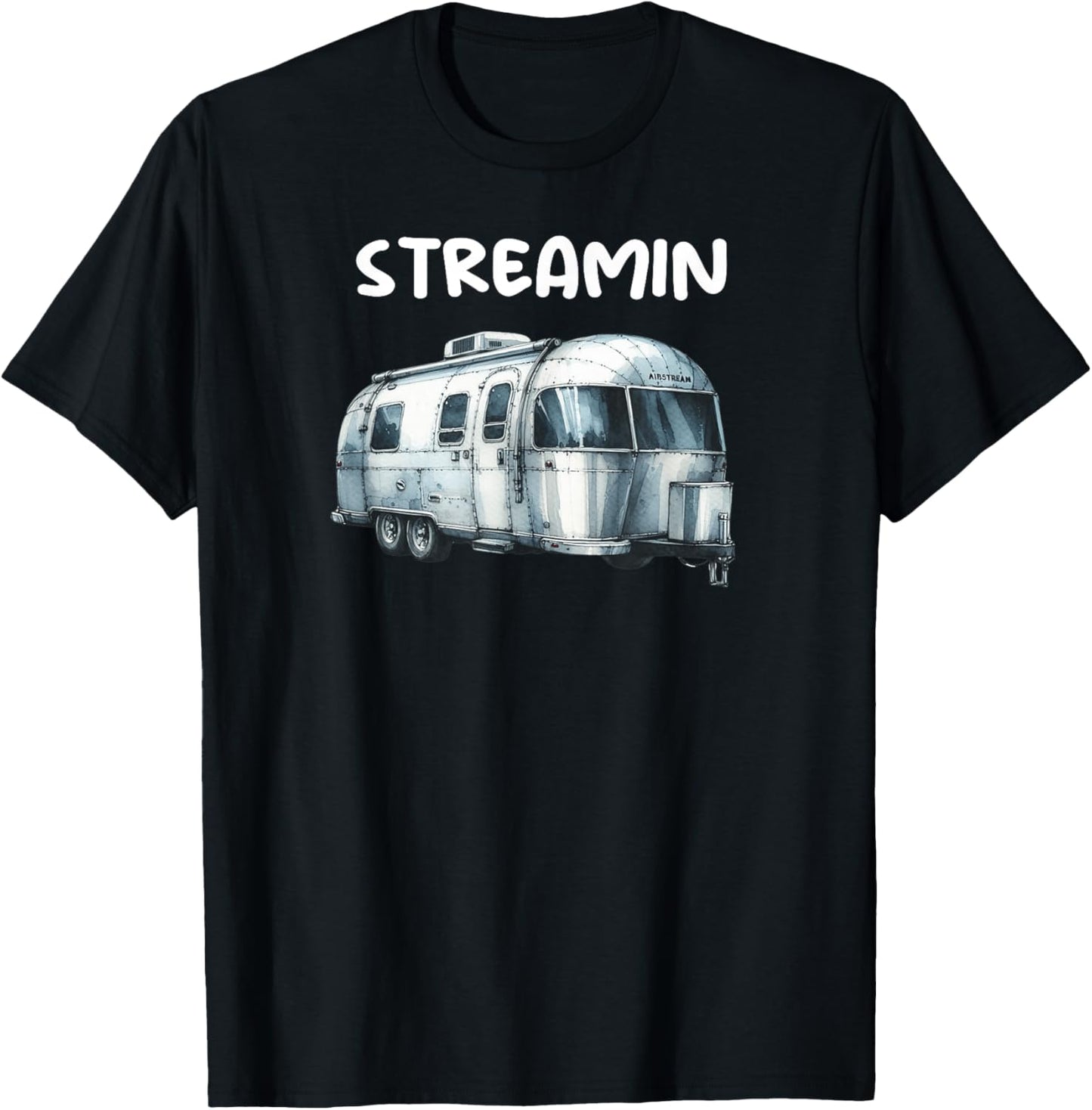 Great Retro Vintage Airstream Funny Camping T-Shirt - T-Shirt | Black
