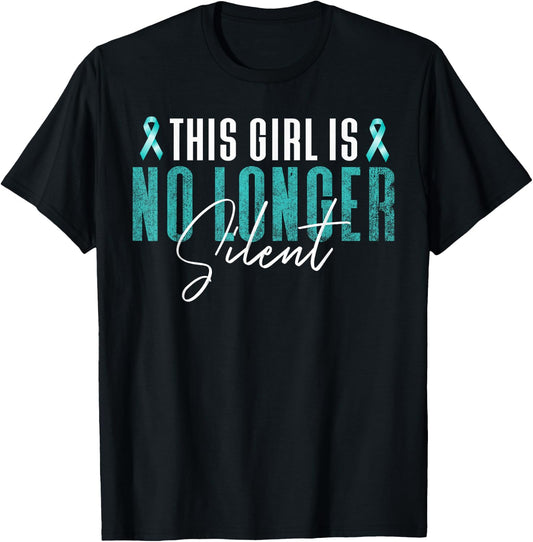 No Longer Silent Sexual Harassment Assault Awareness graphic T-Shirt - T-Shirt | Black