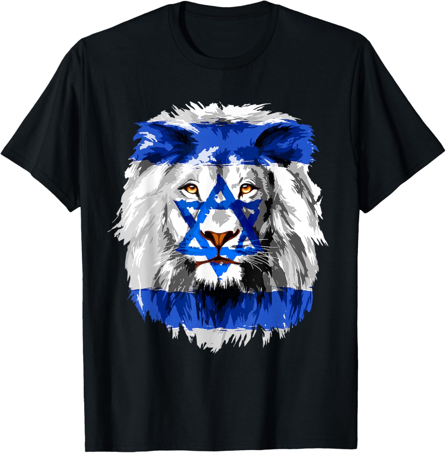 Jew Star Of David Lion Head Patriotic Jewish Flag Kids Men T-Shirt - T-Shirt | Black