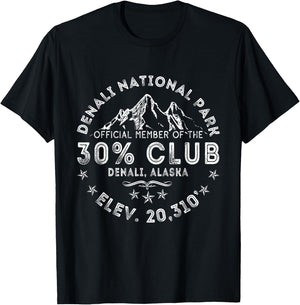 Retro Denali 30% Club Alaska National Park Denali Alaska T-Shirt - T-Shirt | Black