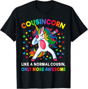 Cousincorn Like A Cousin Only Awesome Dabbing Unicorn T-Shirt - T-Shirt | Black