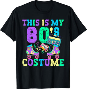 Roller Skates Retro This Is My 80's Costume 80s Themed Party T-Shirt - T-Shirt | Black