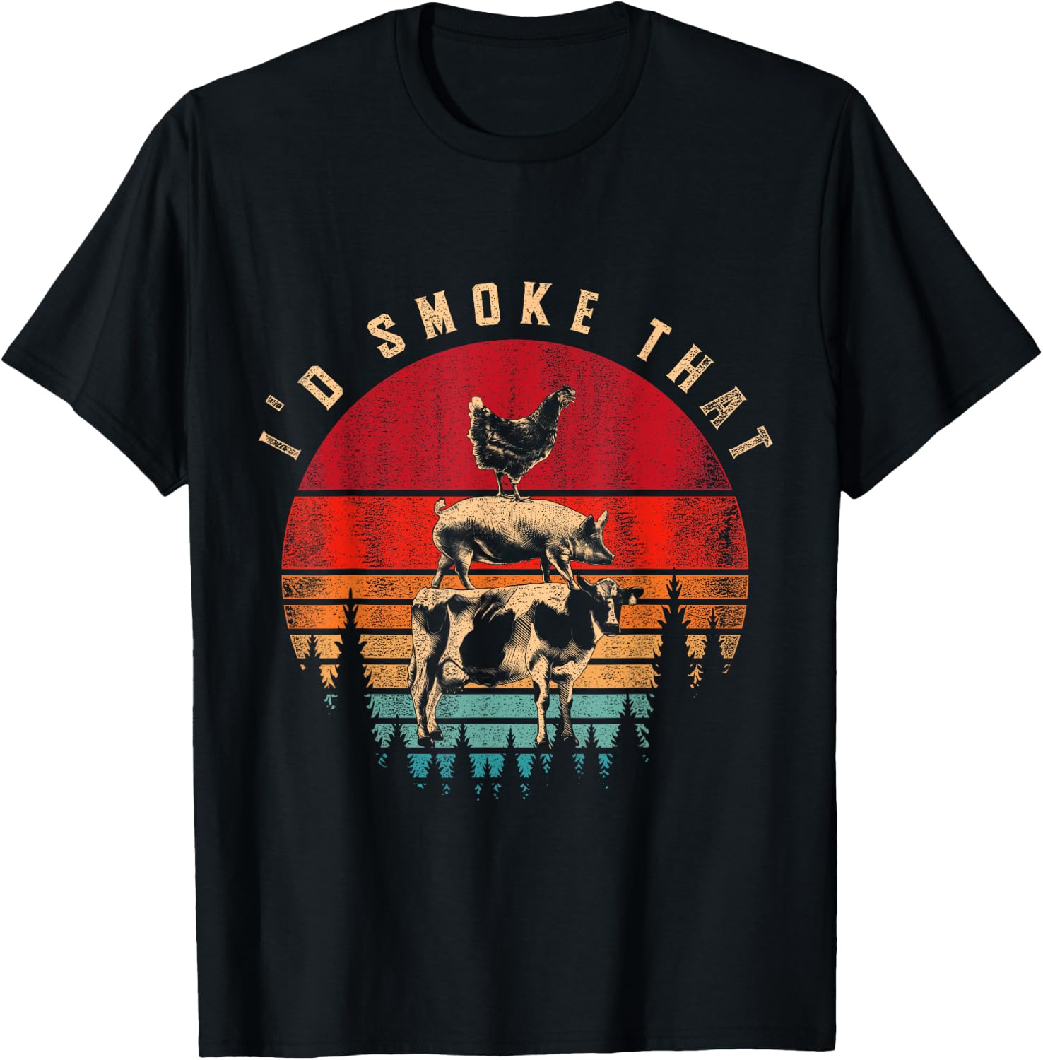 Funny Id Smoke That Barbecue Chef Grillmaster Gift Retro BBQ T-Shirt - T-Shirt | Black